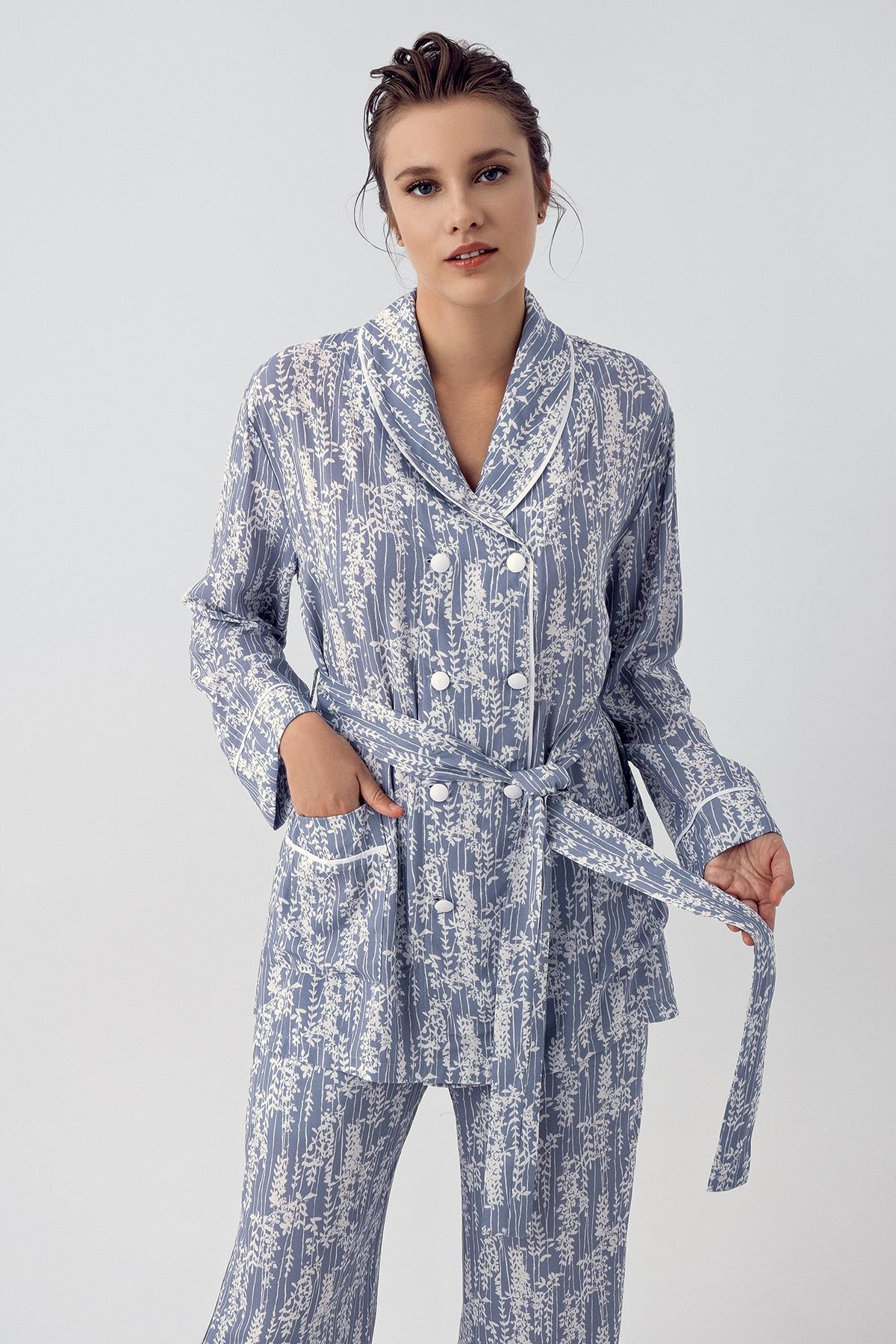 Desenli Kimono Lohusa Pijama Takımı - 16205